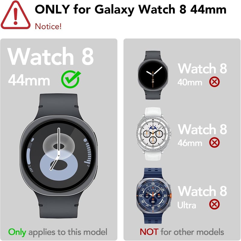 SPGUARD 4 Pack for Samsung Galaxy Watch 8 Screen Protector 44mm Tempered Glass Clear Film Anti Scratch Bubble Free Compatible with Galaxy Watch8 44mm(NOT for Others Models) - Image 2